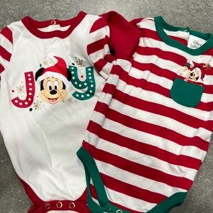 Disney Mickey Mouse Christmas long sleeve onesies